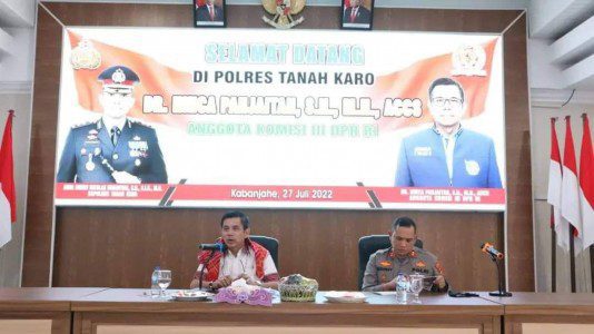 Polres Tanah Karo Menerima Kedatangan Anggota Komisi III DPR RI di Mapolres Tanah Karo