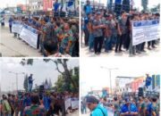 Ratusan Massa FSPTI KSPI Kabupaten Simalungun Geruduk Kantor Bupati