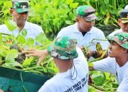 Dalam Rangka Menjaga Kebersihan dan Keindahan Danau Toba , TNI AD  Bersama Masyarakat Membersihkan Enceng Gondok