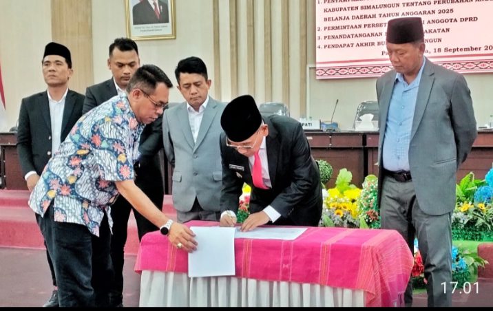 Rancangan Perubahan APBD Kabupaten Simalungun T A 2025 Disetujui DPRD