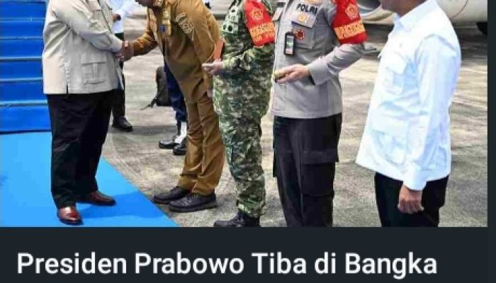 Presiden Prabowo Tiba di Bangka Belitung Tinjau Barang Rampasan Negara di PT Tinindo Internusa