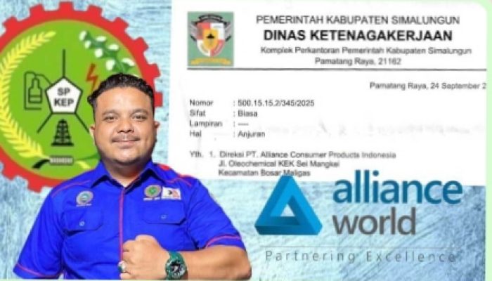 PT. Aliance Dianjurkan Pekerjaan Kembali Dua Buruh Yang Di- PHK Disnaker Simalungun Keluarkan Surat Anjuran