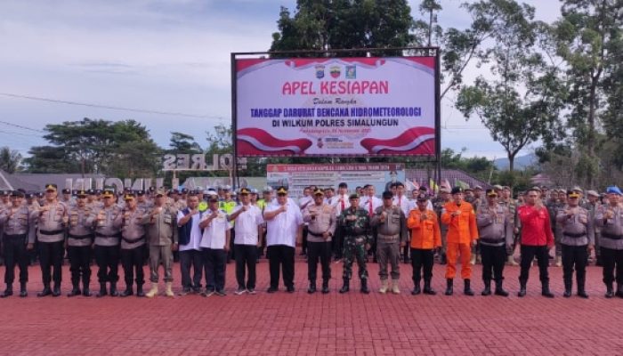 Kapolres Simalungun Pimpin Apel Kesiapan Tanggap Darurat  Bencana Tegaskan Sinergi TNI Polri dan Steckholder Untuk  Lindungi Masyarakat Dari Cuaca Ekstrem
