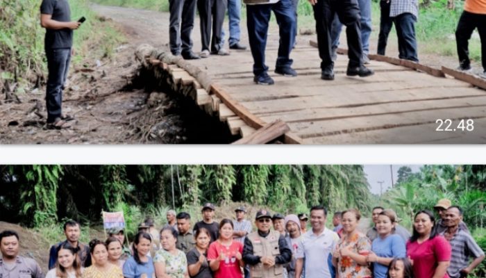 Tinjau Jalan Putus Akibat Longsor Bupati Simalungun Himbau Masyarakat Untuk Hati-Hati