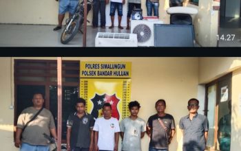 Polsek Bandar Huluan Berhasil Bekuk Tiga Tersangka Pencurian Dengan Pembrantasan Dalam Semalaman Kerugian Korban Capai RP  14 juta Lebih