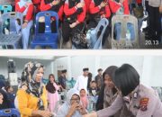 Polwan Polres Simalungun Bagikan Roti Ulang Tahun Kepada Ibu-Ibu Buruh Warnai May Day 2026 Yang Merah Kondusif