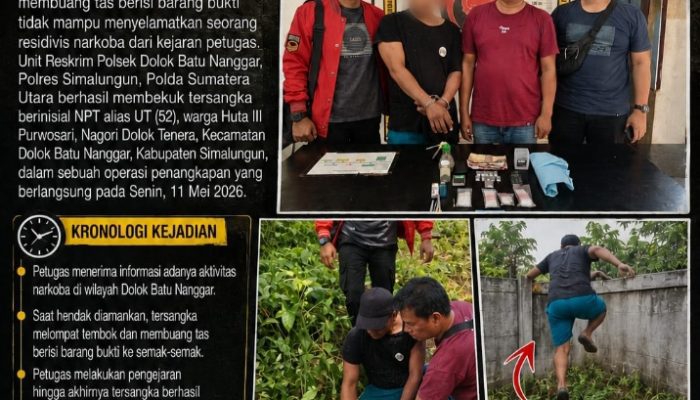 Tak Kapok Dipenjara 7 Tahun Polsek Dolok Batunanggar  Kembali Gulung Residivis Sabu Yang Nekat Lompat Tembok  Saat Hendak Ditangkap