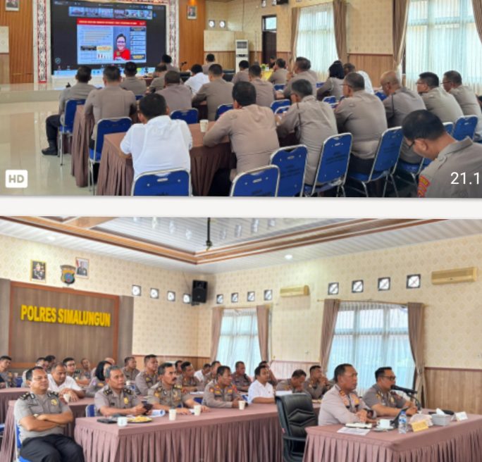 Polres Simalungun Pimpin ANEV Kamtibmas Via Zoom Tekankan Kesiapsiagaan Jajaran
