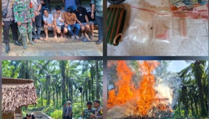 Polres Simalungun Grebek Sarang Narkoba di Tanah Jawa Lima Tersangka Diringkus dan 99,74 gram Sabu  disita