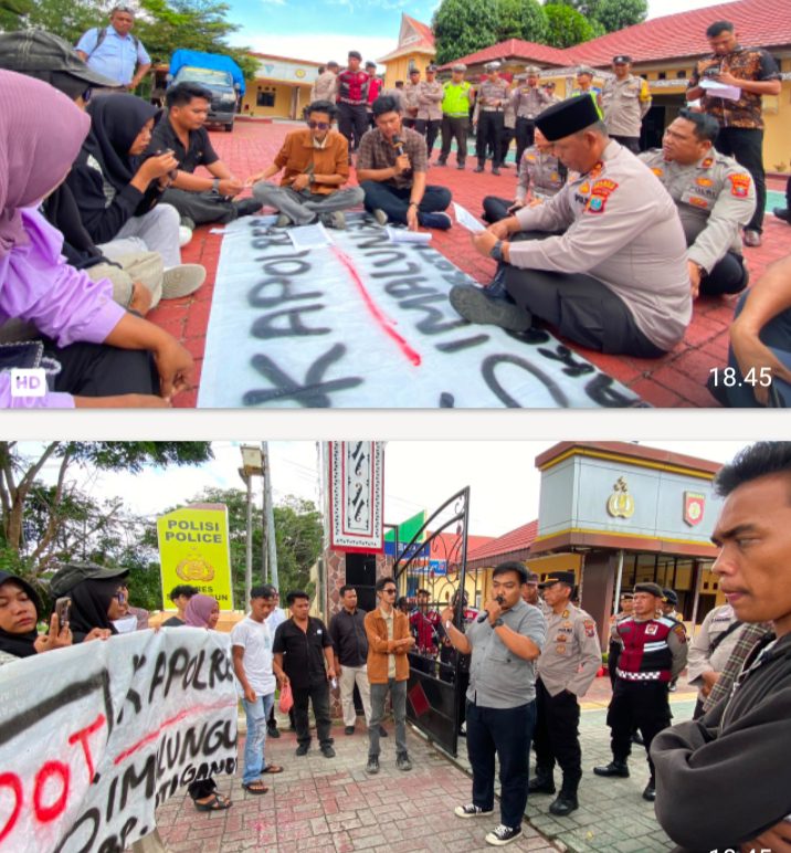 Hampir Chaos Massa Aksi Terobos Kantor Kapolres SimaLungun Copot Kapolres Jika Tak Mampu Memimpin