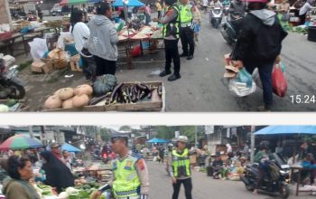 Sat Lantas Polres Pematangaiantar Lakasanakan Dikmas Lantas  Penling Penluh di Jalan Pasar Dwikora